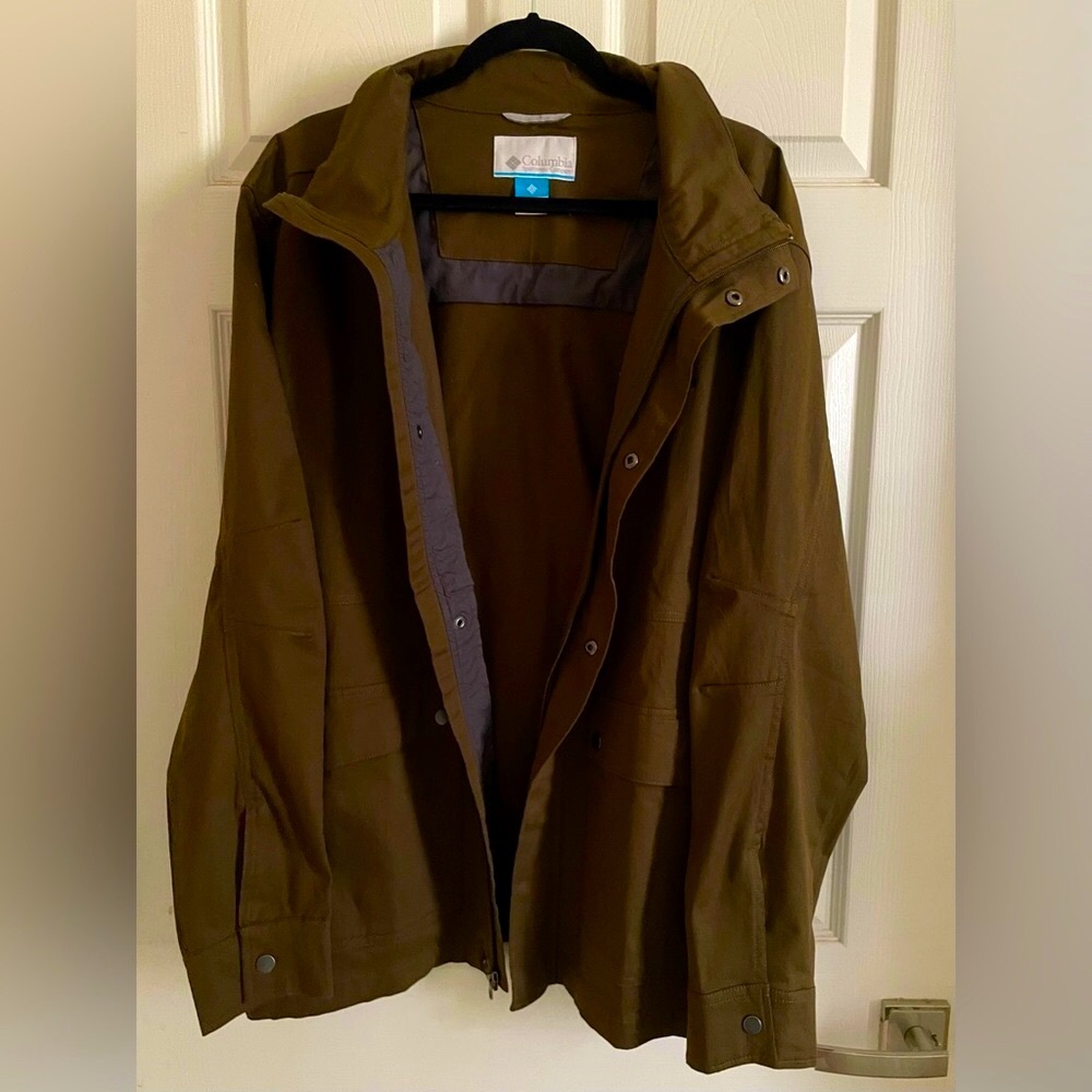 Columbia Brown Military Field Jacket with Stand-Up Collar